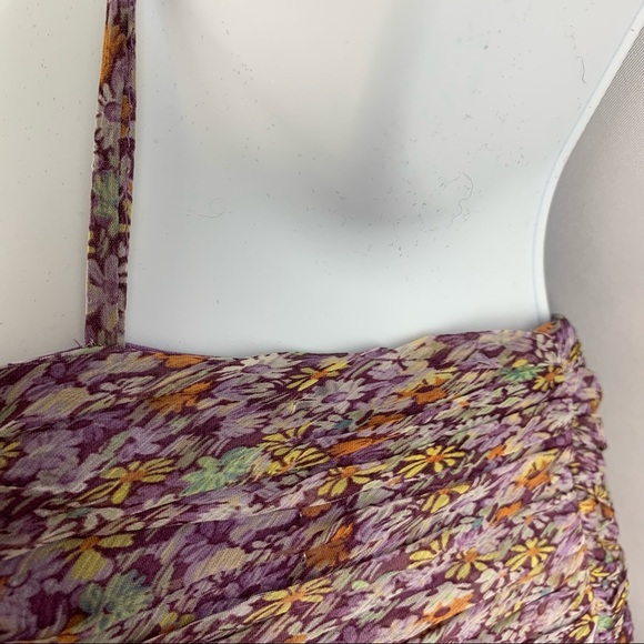 Decode 1.8 Lavendar Floral Print Spaghetti Strap 100% Silk Dress - Picture 11 of 15